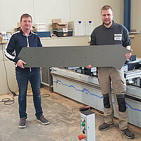 One of the Compass Software technicians visited the woodshop in January to train the employees and to connect their 5-axis HOMAG Venture L.